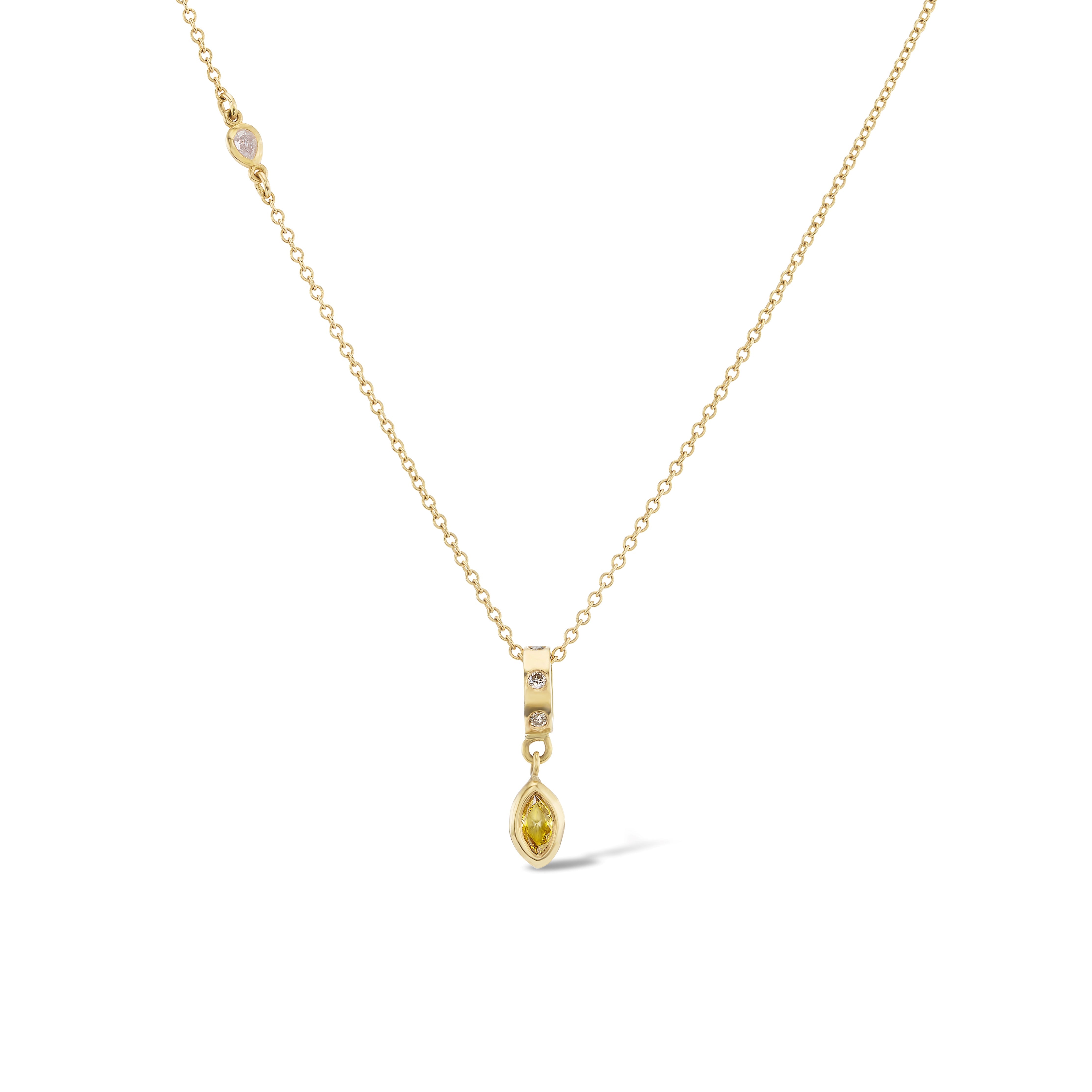 Pebble Necklace - Marquise Diamond