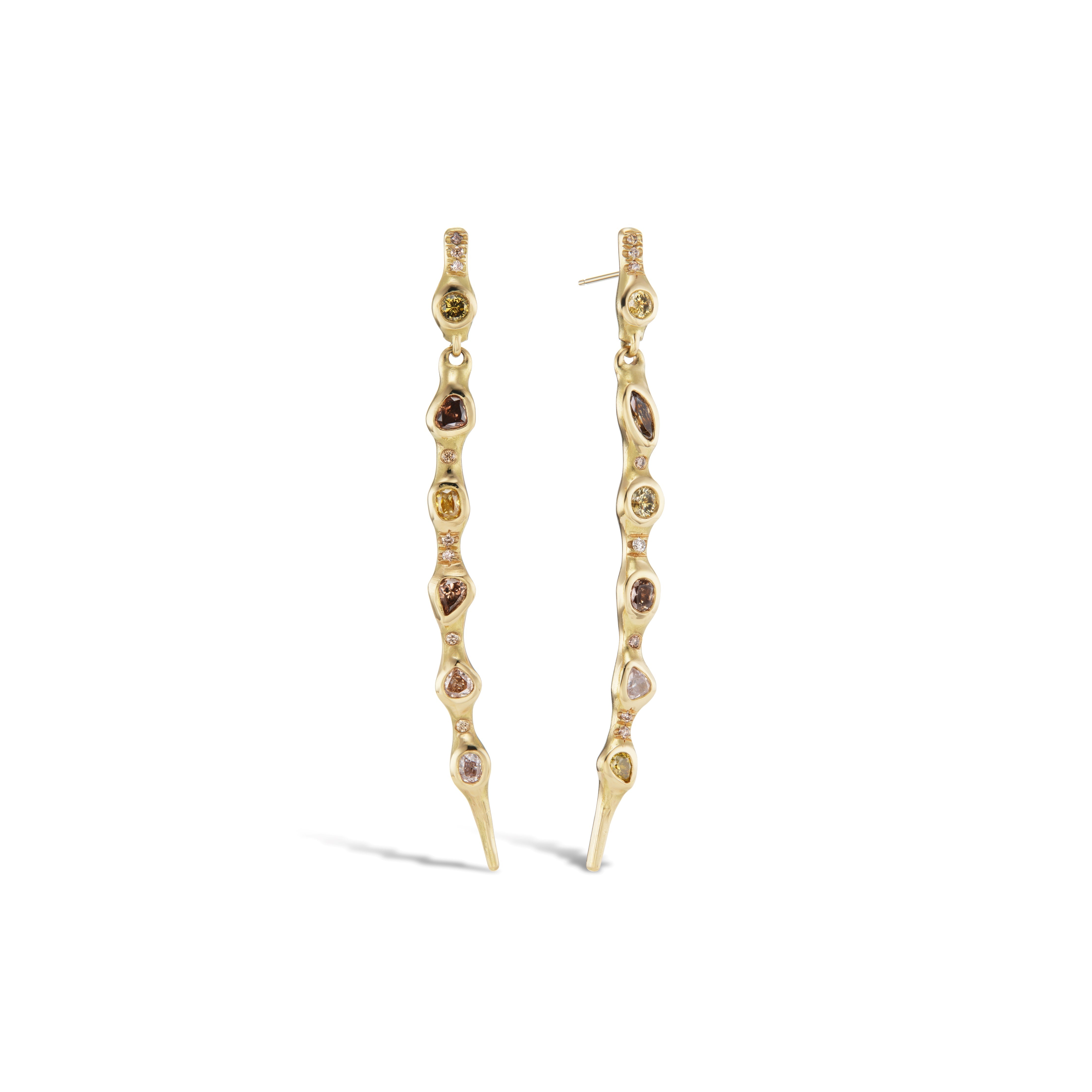 Tusk Earrings - 28 diamonds