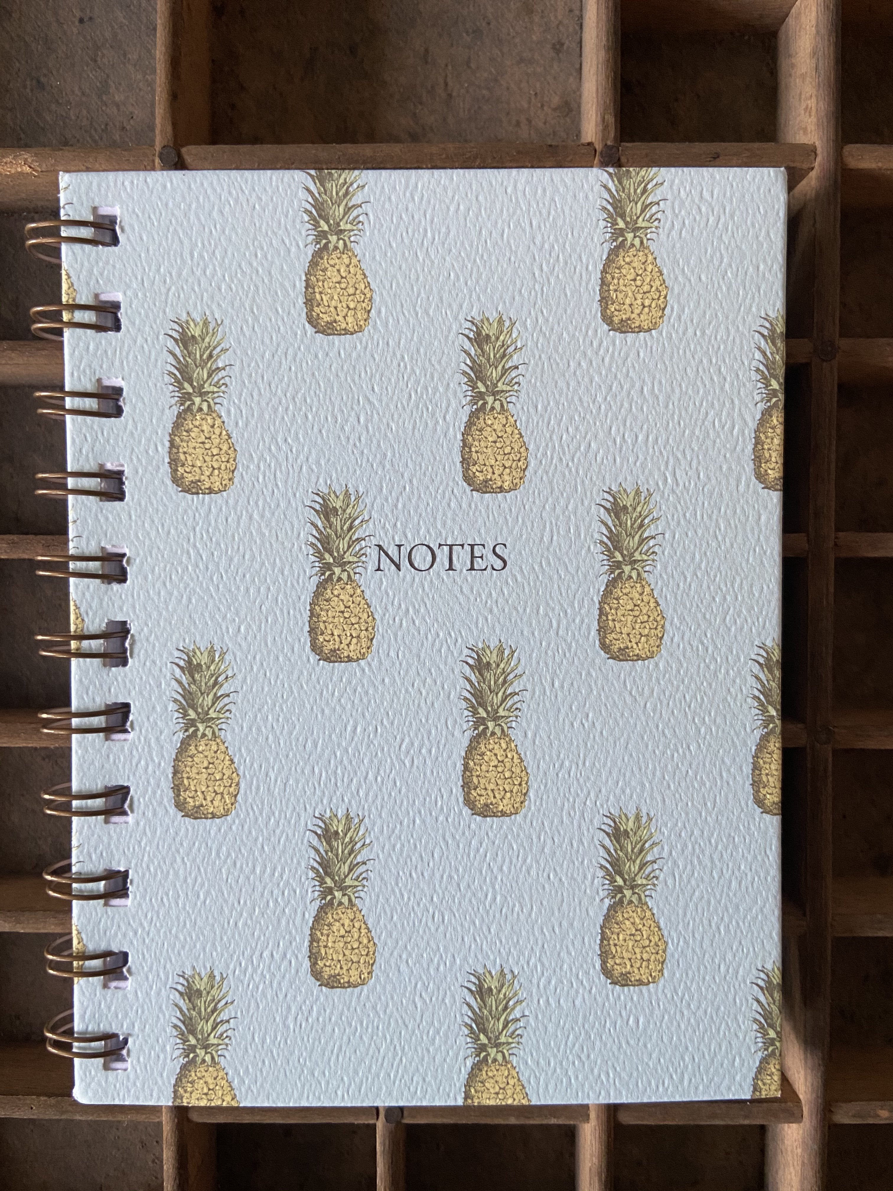 Vintage Pineapple Spiral Bound Notebook Notebook Bradley &amp; Lily 