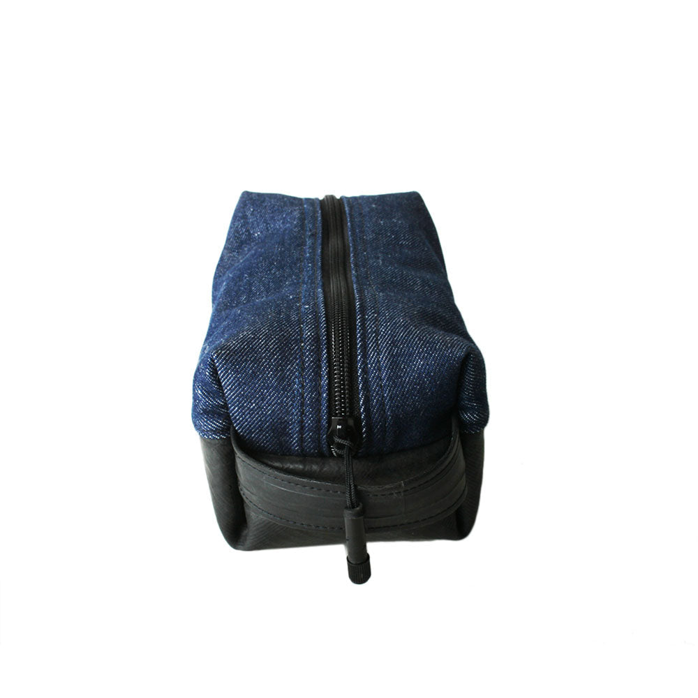 Limited Edition Denim Elliott Dopp Kit- Blue Denim Travel Bag Alchemy Goods 