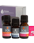SOiL Exhale Organic Essential Oil Trio Soil Organic Aromatherapy 