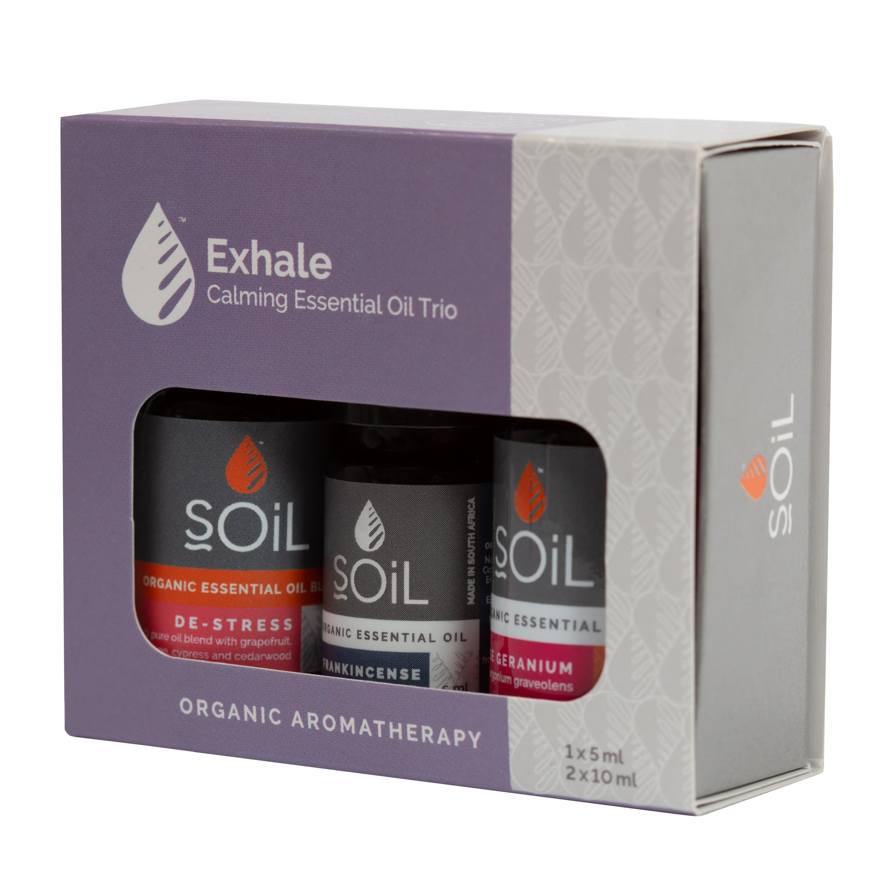 SOiL Exhale Organic Essential Oil Trio Soil Organic Aromatherapy 