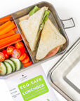 Extra Long 3 Compartment Leak Proof Stainless Steel Bento Lunch Box Lunch Boxes Ecozoi 