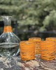Handblown Glasses - Orange Swirl Glasses Verve Culture 