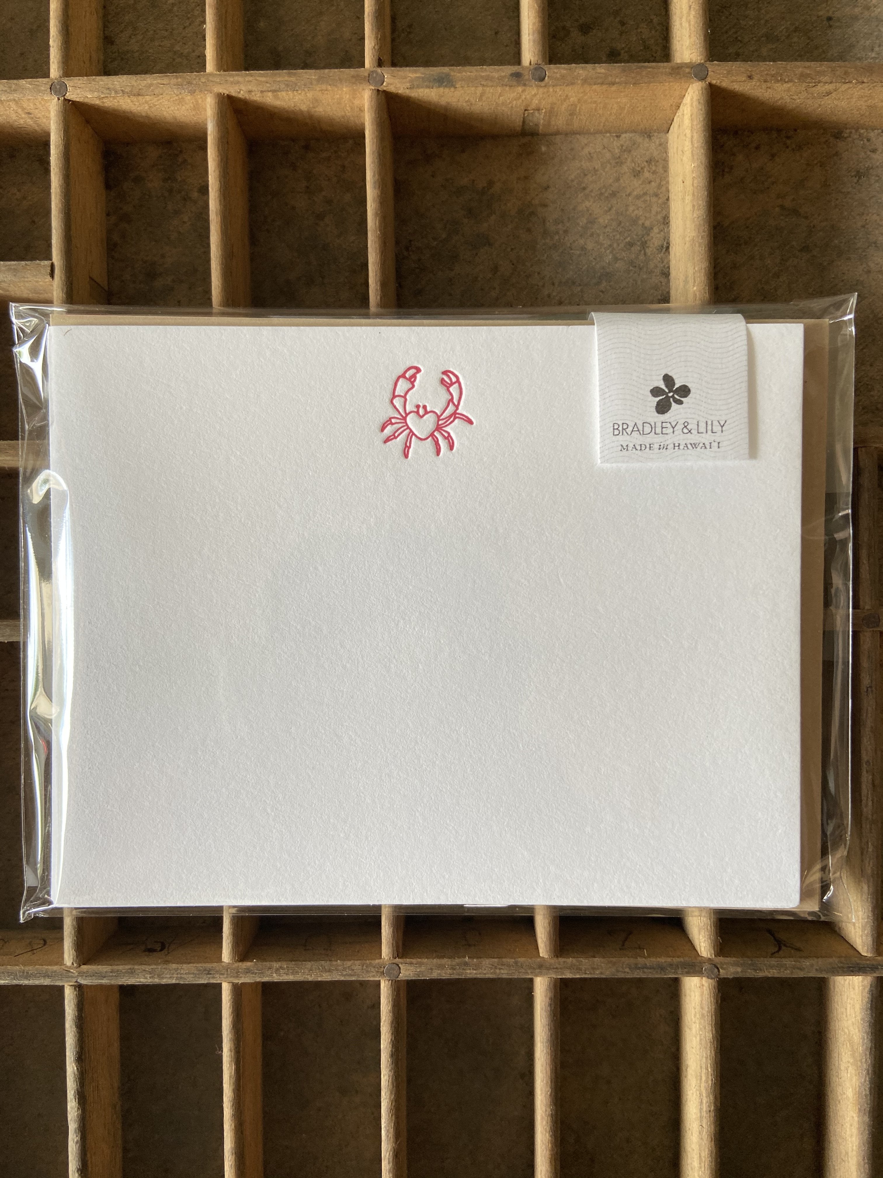 Crabby Heart Letterpress Note Cards - Set of 6 Card Bradley &amp; Lily 
