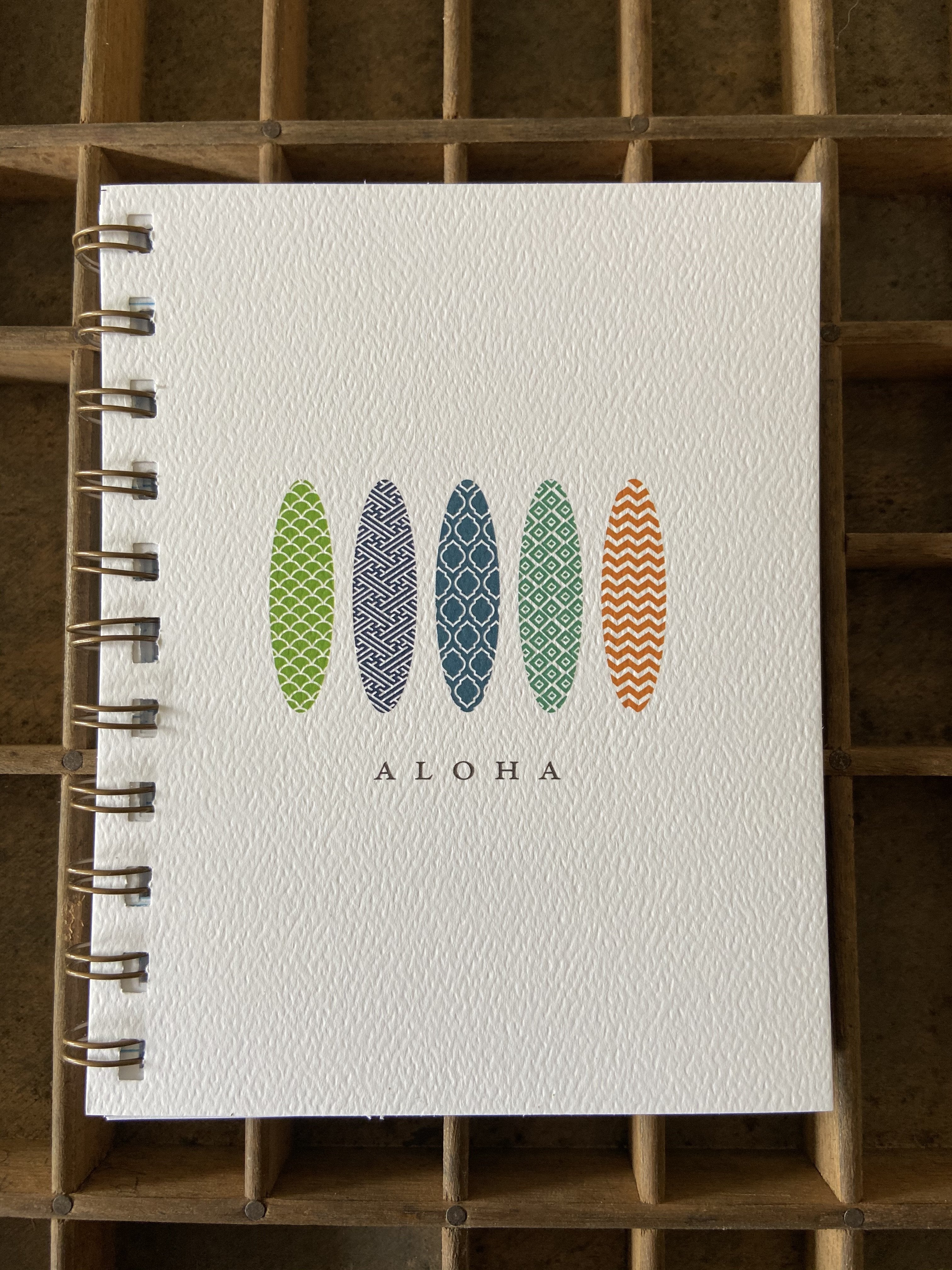 Aloha Surf Spiral Bound Notebook Notebook Bradley & Lily 