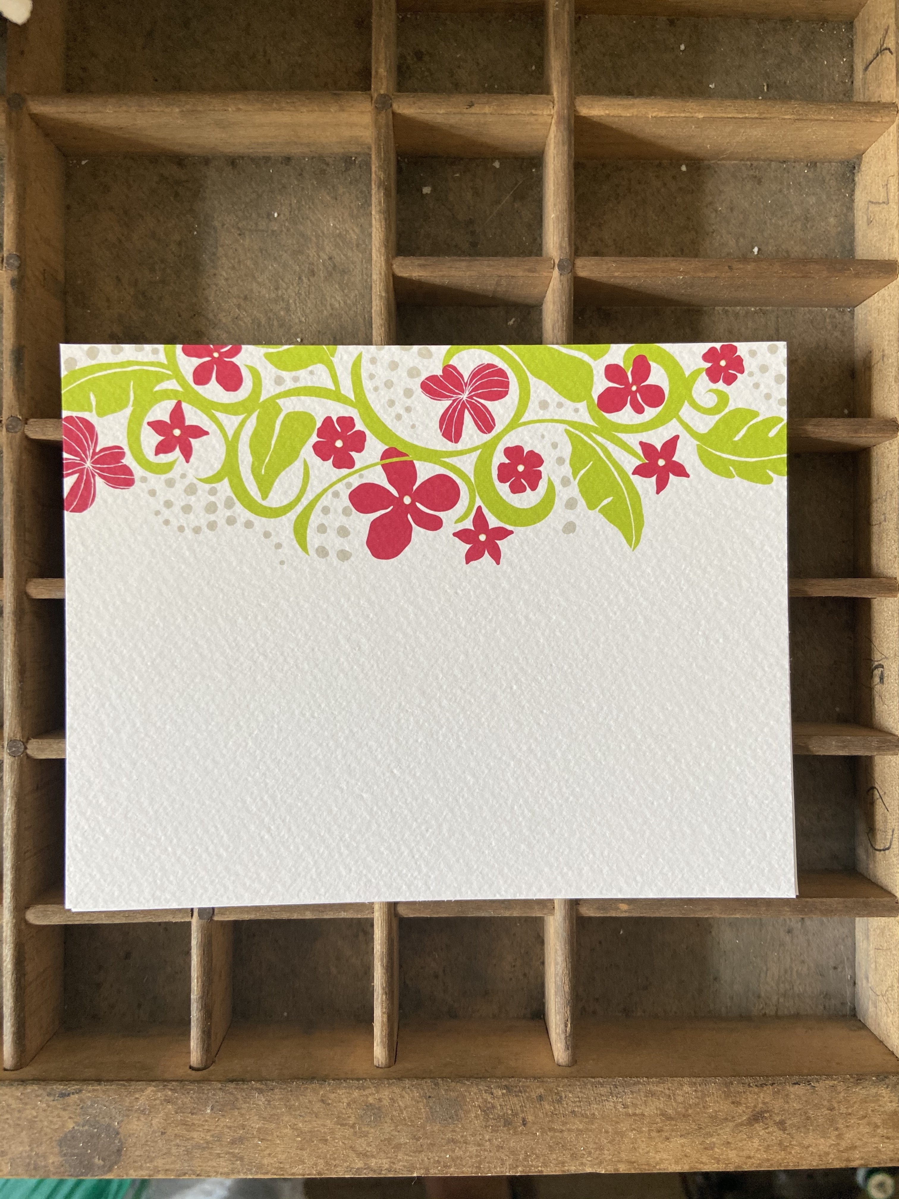 Tropical Floral Flat note cards 6pack Note Card Bradley & Lily 