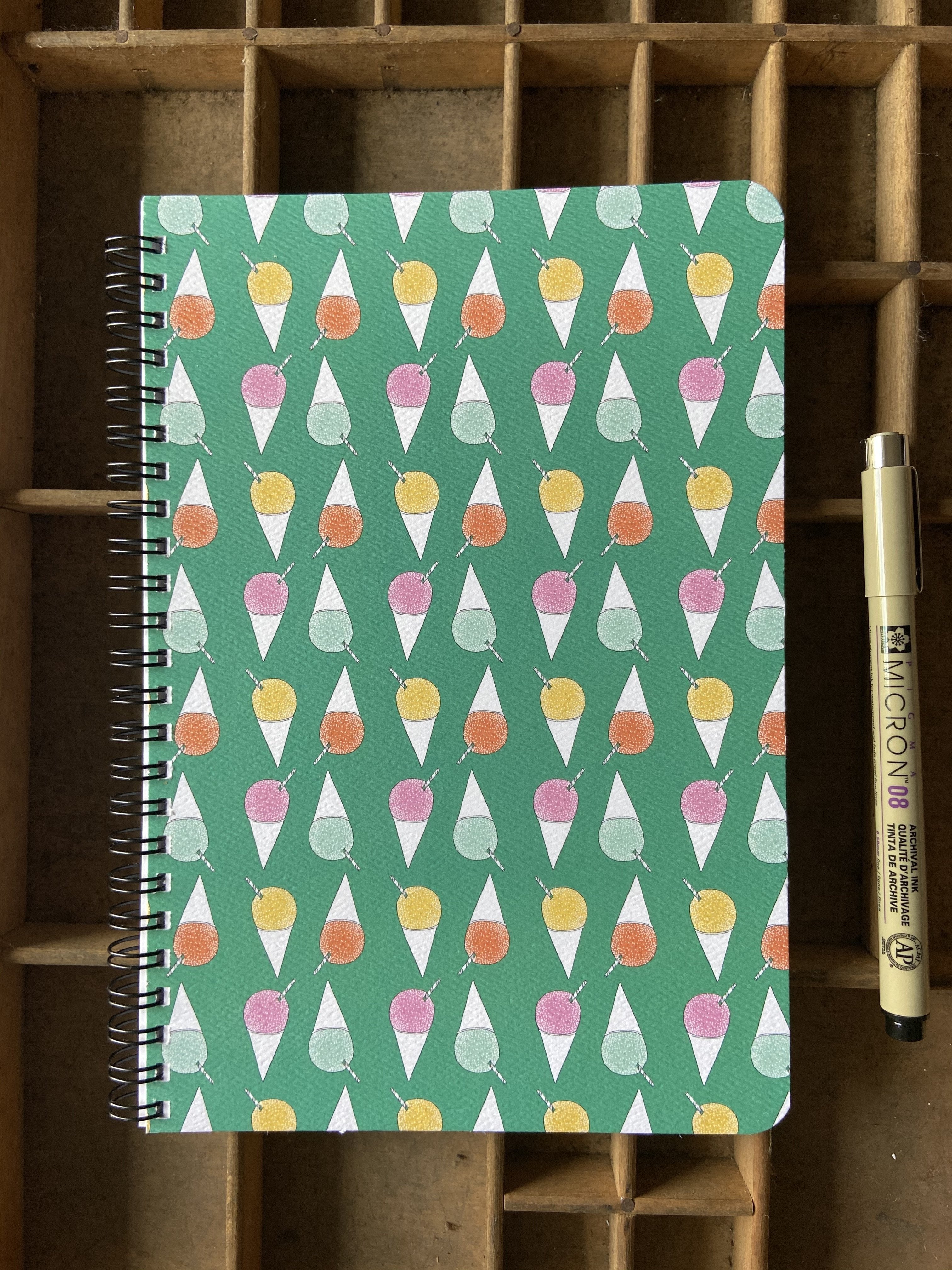 Shave Ice Large Spiral Notebook Notebook Bradley & Lily 