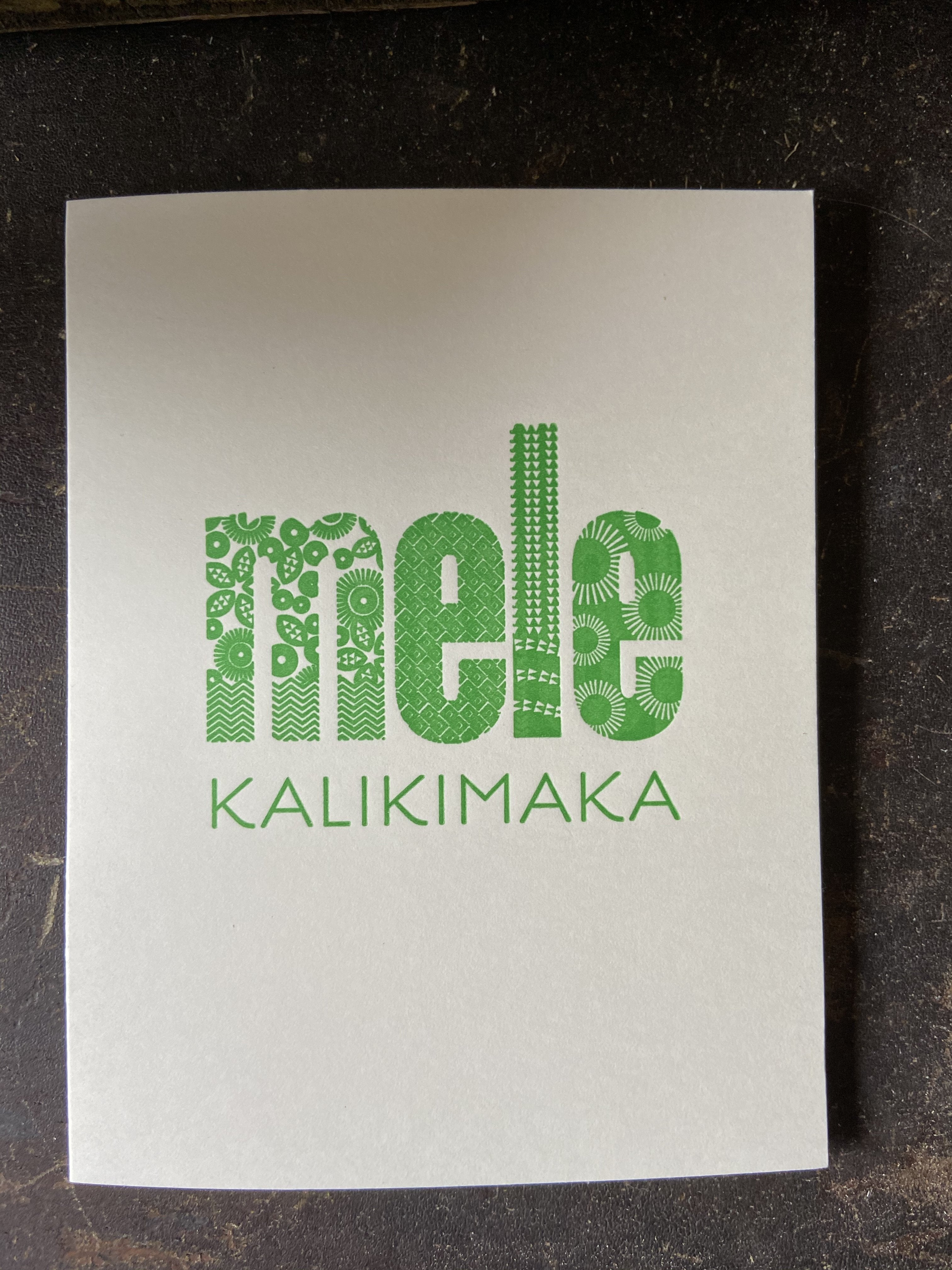 Kapa Print Green Mele Kalikimaka Letterpress Cards - Set of 6 Greeting Card Bradley & Lily 