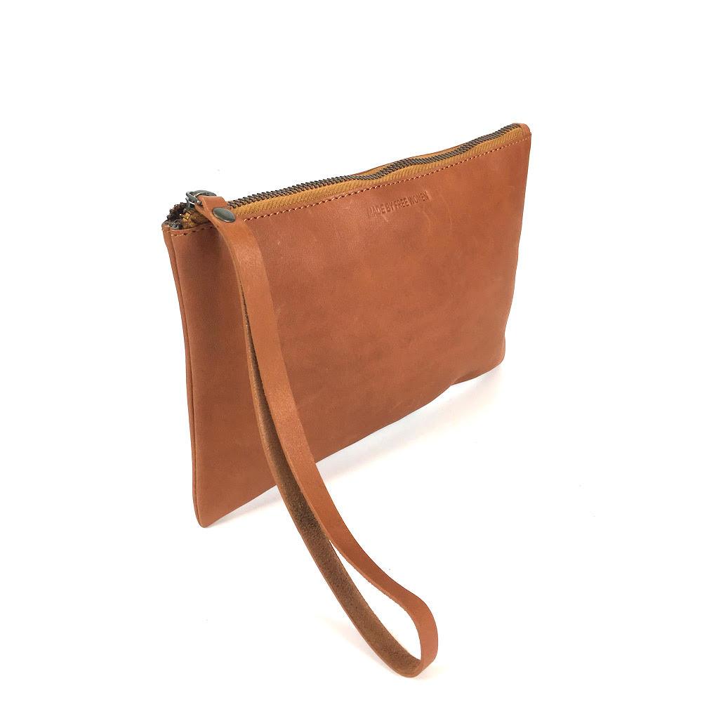 LEATHER CLUTCH CAMEL Clutches Made Free 