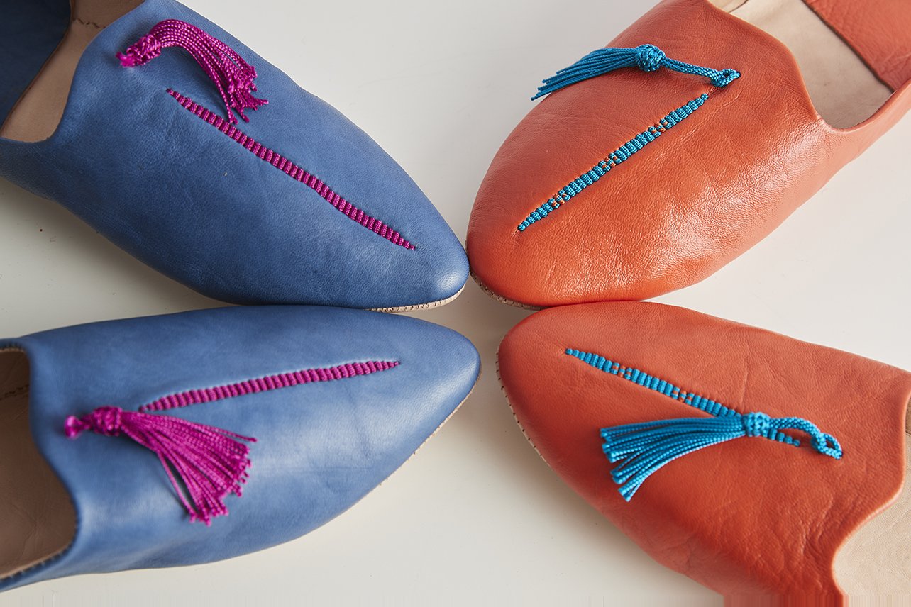 Moroccan Leather Slippers Slippers Verve Culture 