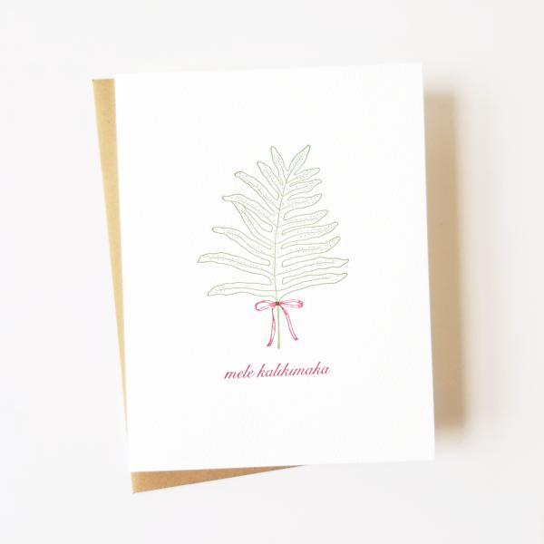 Lauae Mele Kalikimaka Letterpress Cards - Set of 6 Greeting Card Bradley &amp; Lily 