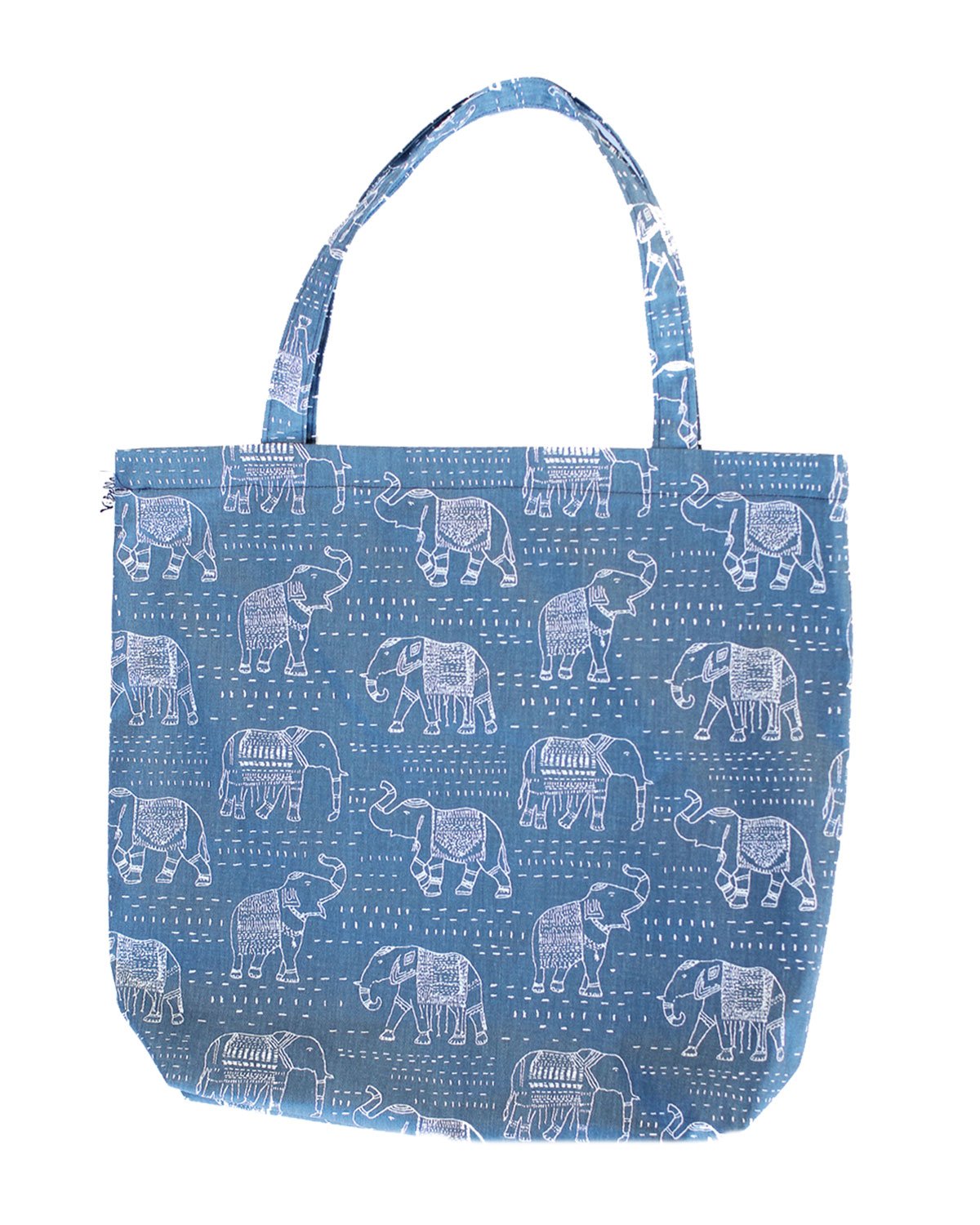 Navy Elephant Market Tote Tote Bags Vi Bella 