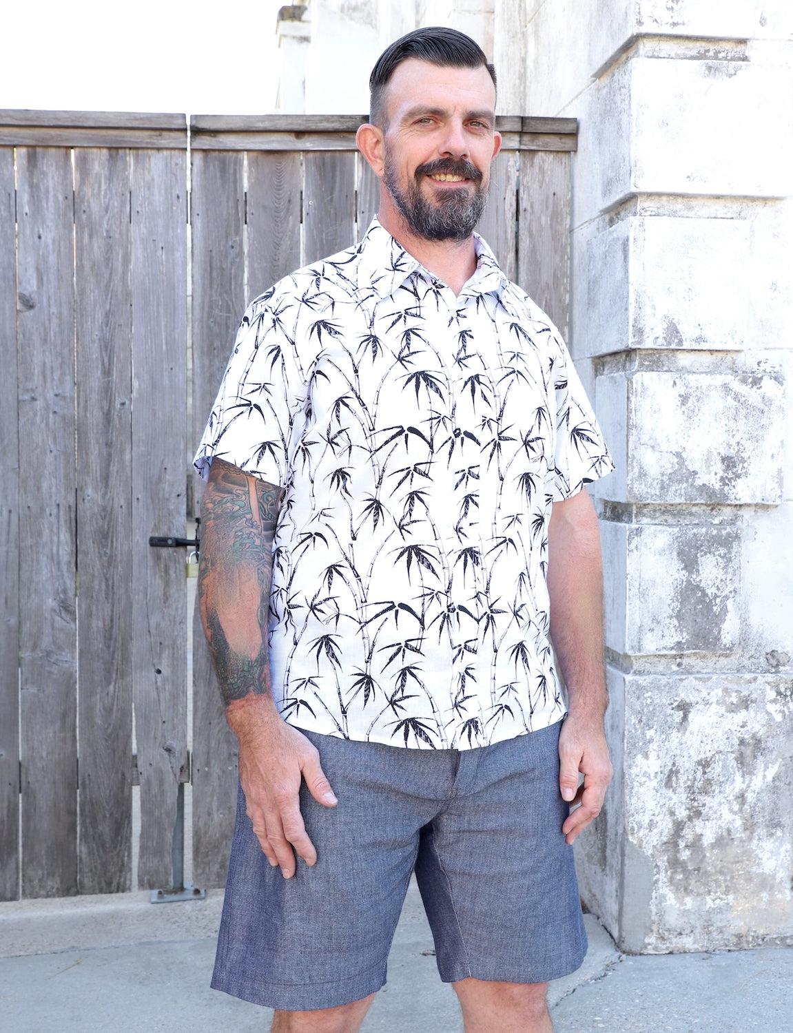 Palm Paradise Organic Cotton Men&#39;s Button Down Shirt