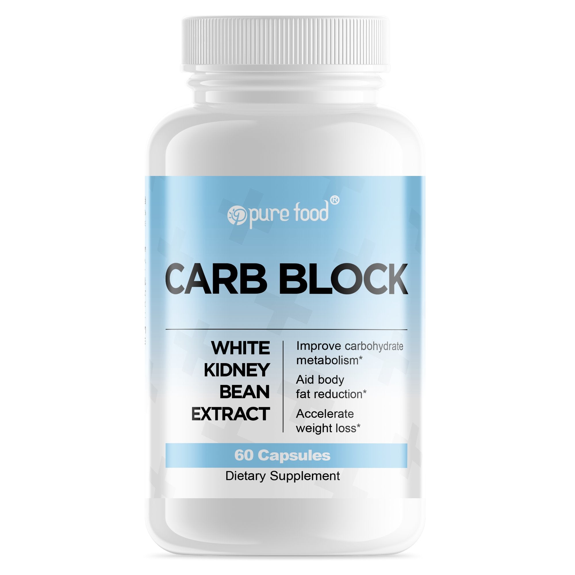 Pure Food CARB BLOCK (White Kidney Bean Extract) - 60 Capsules Weight loss Pure Food Digestive Health 
