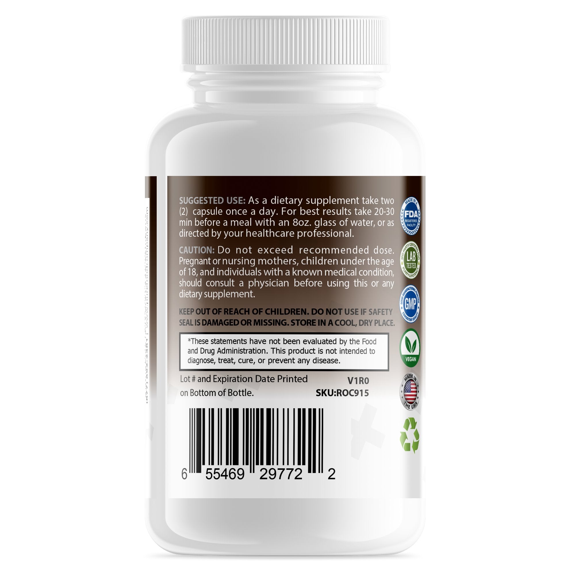 Pure Food SHROOMS Adaptogenic Mushroom Blend - 60 Capsules Unflavored Pure Food Digestive Health 