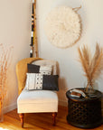 Asili Mudcloth & Leather Pillow, White Home Goods RoHo Goods 