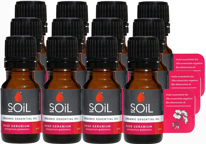 Organic Rose Geranium Essential Oil (Pelargoneum Graveolens) 120ml Essential Oil Soil Organic Aromatherapy 