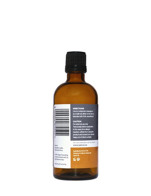 Organic Sesame Seed Oil (Sesame Inidcum Linn) 100ml Carrier Oil Soil Organic Aromatherapy 