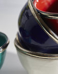 Moroccan Glazed Bowls with Berber Silver Trim Bowls Verve Culture 