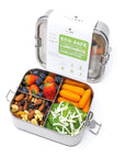 Stainless Steel 3 Compartment Bento LEAK PROOF Lunch Boxes ecozoi 