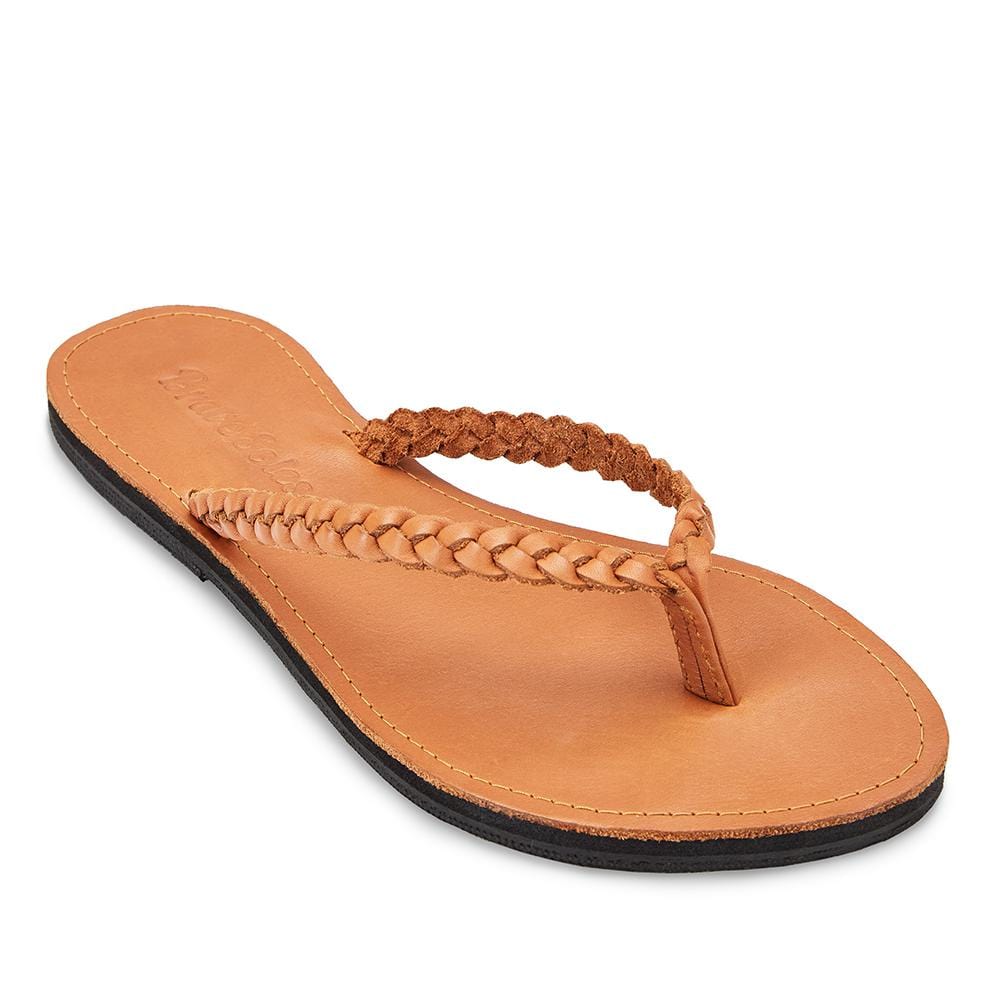 The Trenza Leather Flip Flop Sandals Brave Soles 