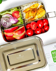 Stainless Steel Eco Lunch Box, Leak Proof, 4 Compartment, 50 Oz or 1500 ml Ecozoi 