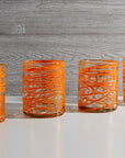 Handblown Glasses Glasses Verve Culture Orange Swirl 