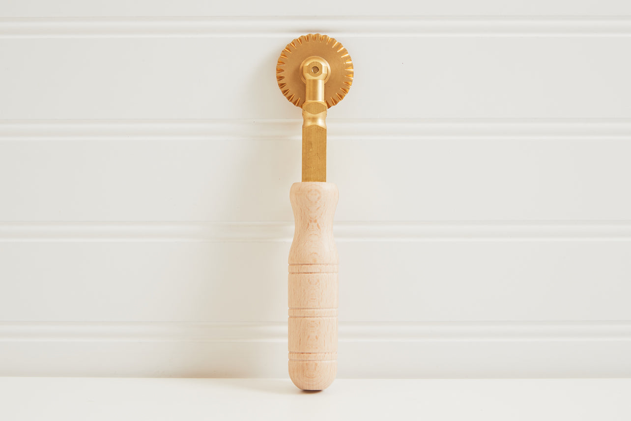 Brass Fluted Pasta &amp; Pastry Wheel