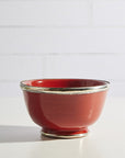Moroccan Glazed Bowls with Berber Silver Trim Bowls Verve Culture Red 