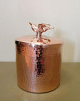 Copper Canister with Bird Knob - Medium Canisters Amoretti Brothers 