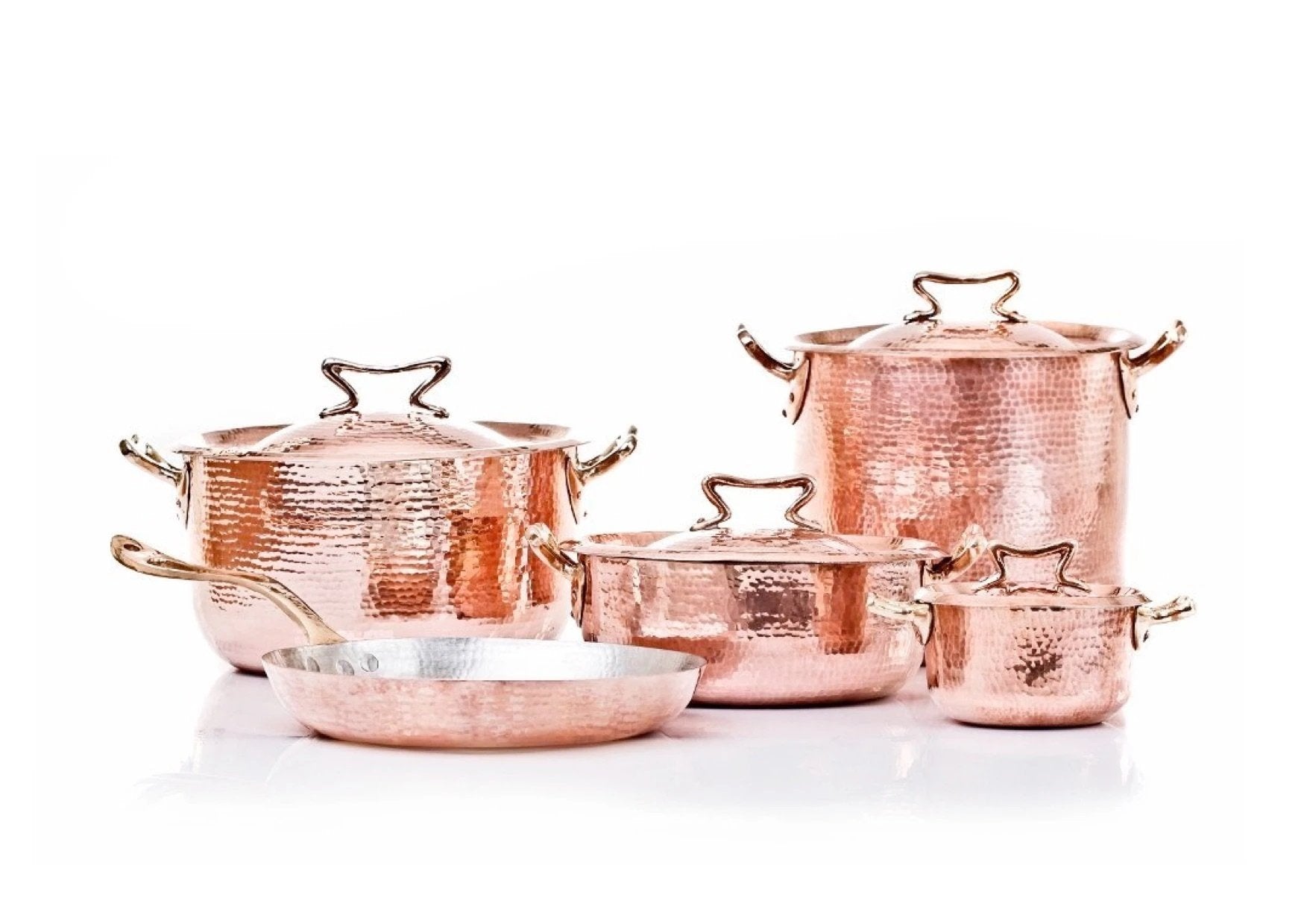 Copper Cookware 9-pcs Set with Standard Lid Cookware Bundles Amoretti Brothers 
