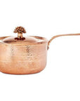Copper Saucepan 2.8 qt with Flower Lid Saucepans Amoretti Brothers 