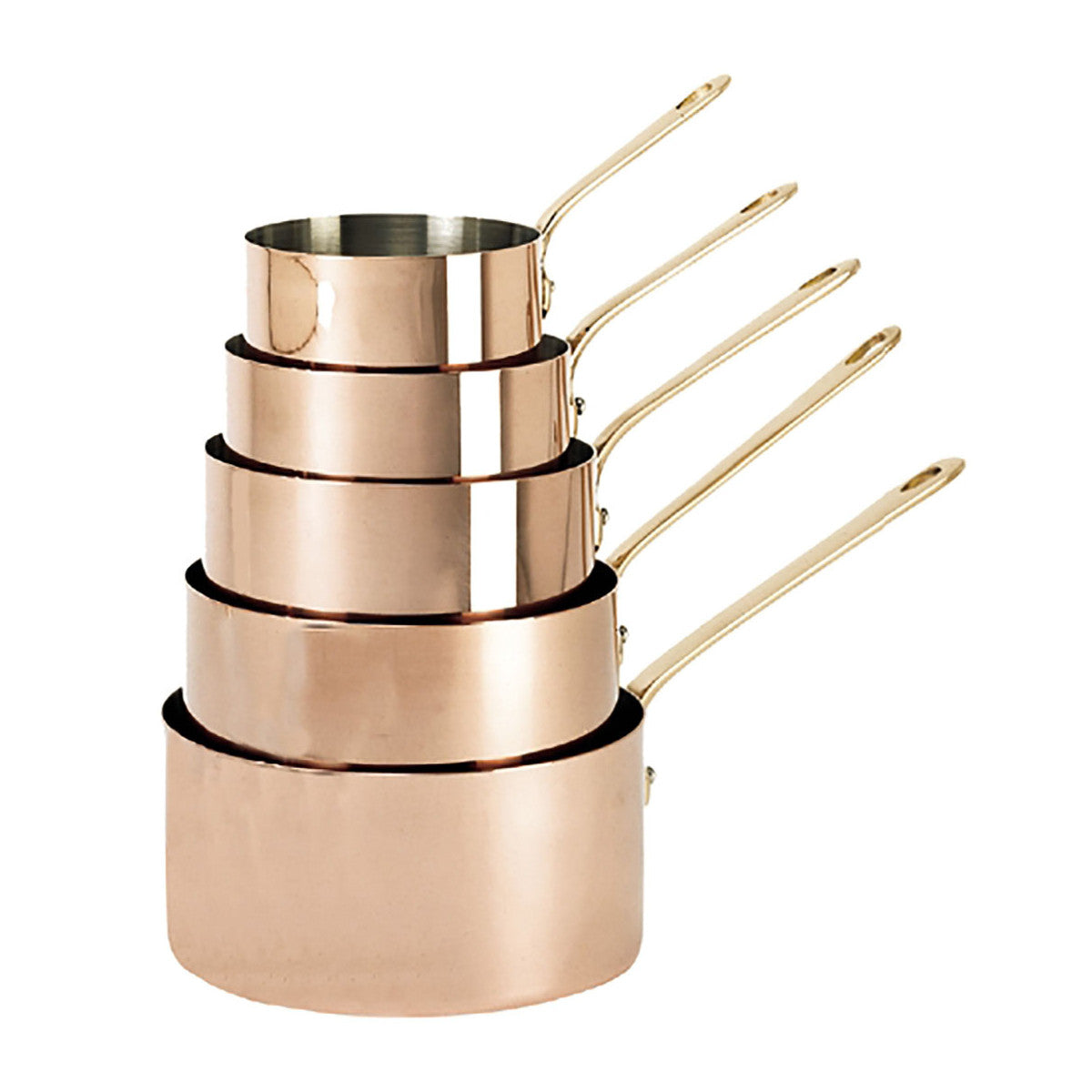 INOCUIVRE SERVICE Copper Saucepan with Brass Handles