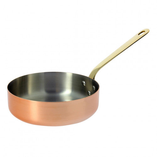 INOCUIVRE SERVICE Copper Sauté Pan with Brass Handles