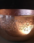 Copper Mixing Bowl with Hand-Engraved Leaves 11.8" x 6" mixing bowls Amoretti Brothers 