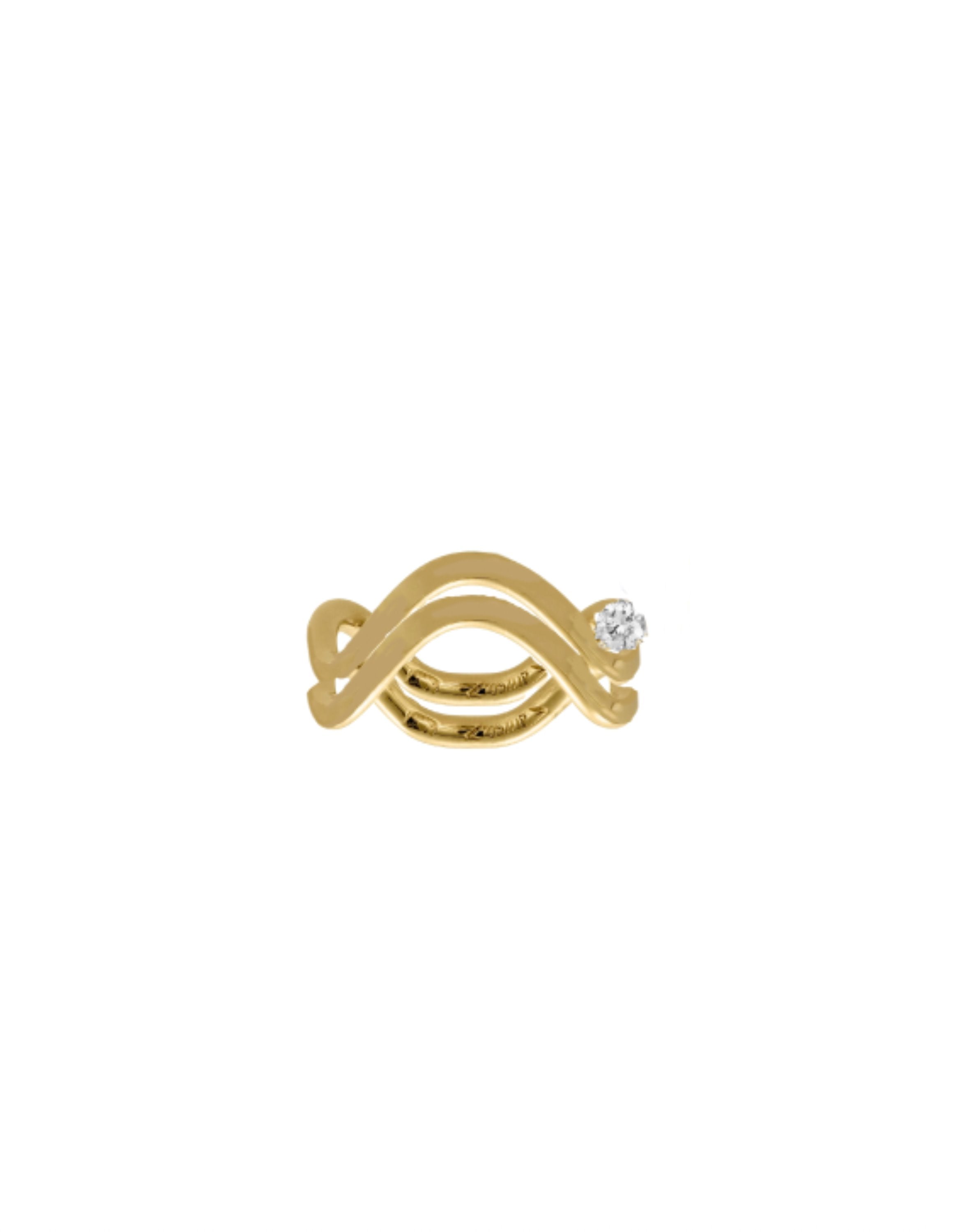 DOUBLE PETITE COMETE SOLITAIRE RING Rings Nayestones 
