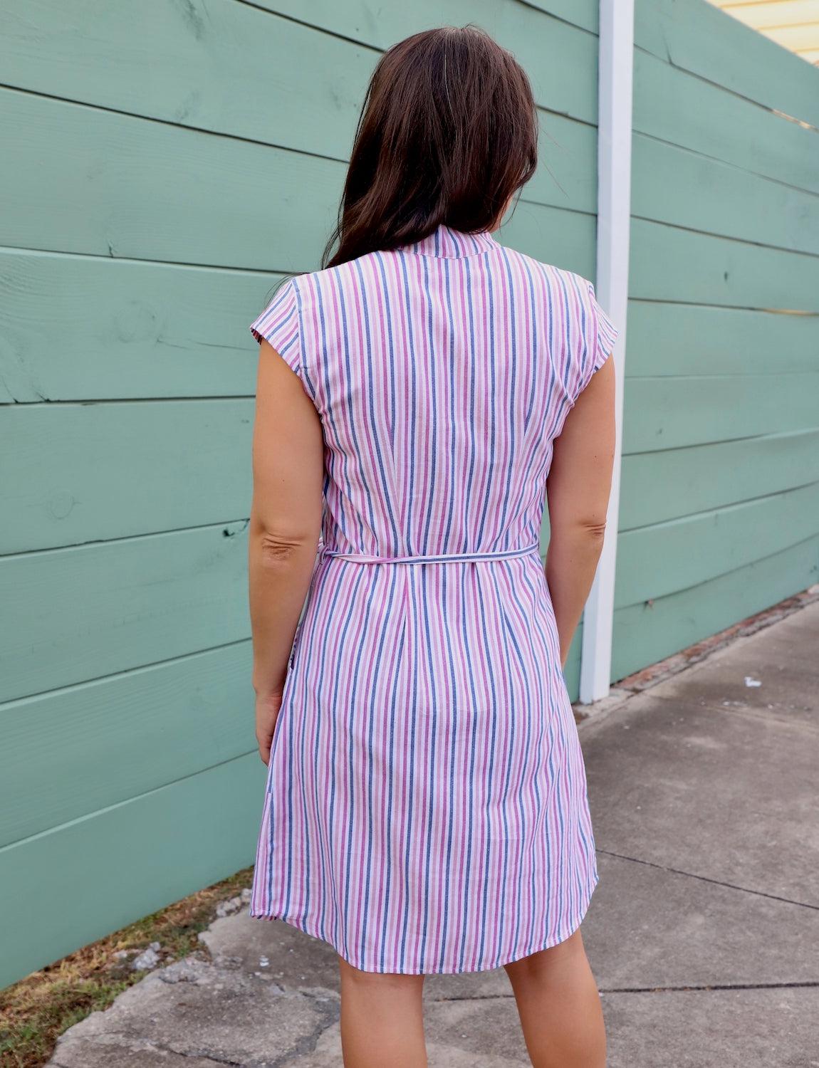 Dreamy Stripe Button Dress