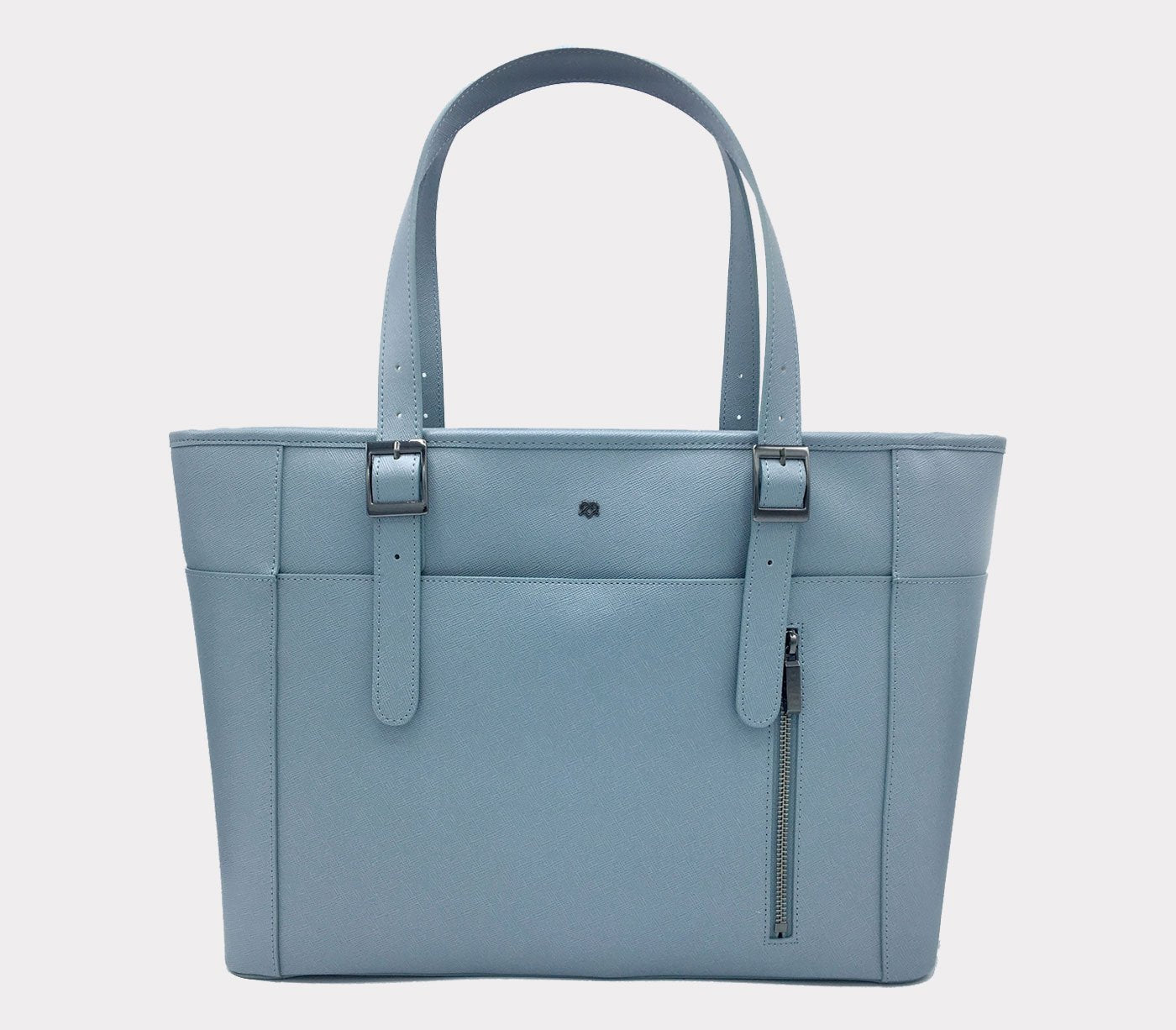 Miley - Blue Grey Vegan Leather Laptop Bag Tote Bags GUNAS New York 