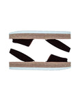 Menorquina Black Suede Platform Leather Sandal Handmade Barcelona 