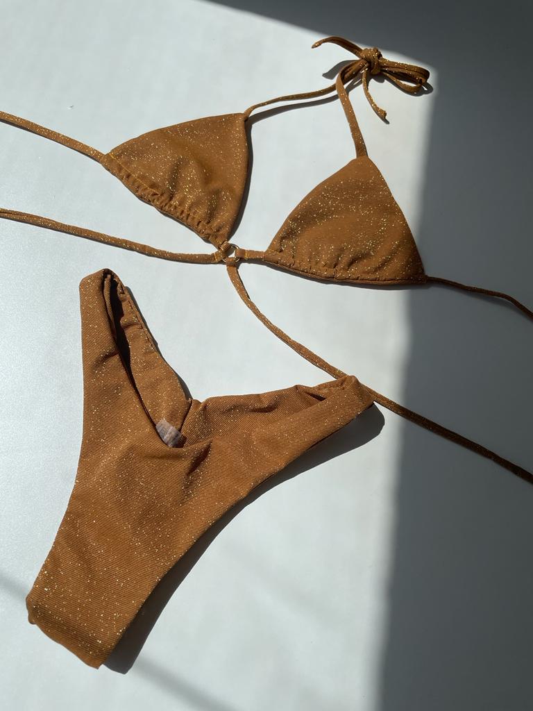 Noami Criss-Cross Golden Bikini Set