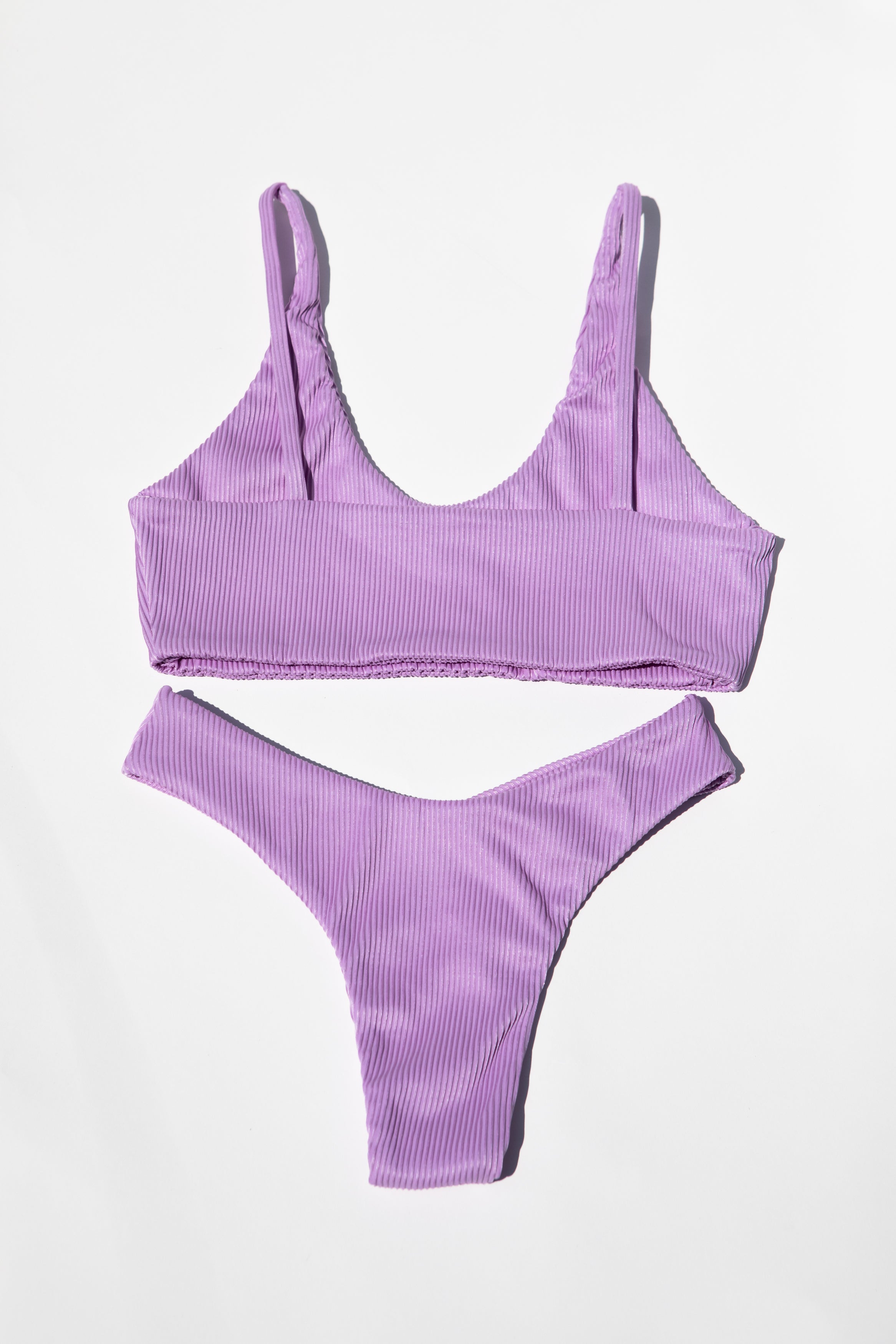 Demure Lavender Shelf Tank Bikini Set Bikini Bold Swimwear 