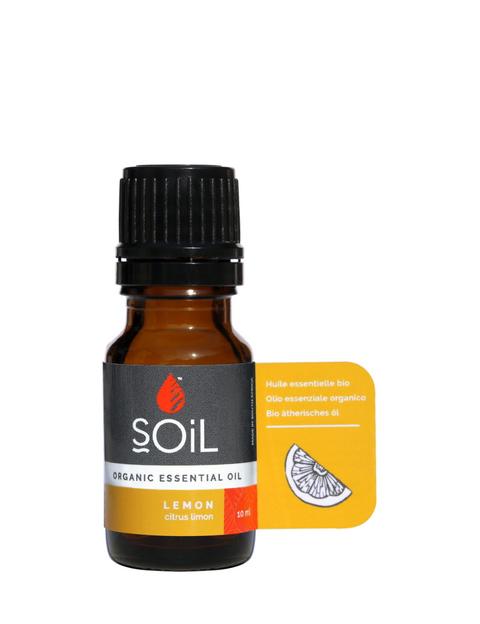 Organic Lemon Essential Oil (Citrus Limon) 10ml Essential Oils Soil Organic Aromatherapy 