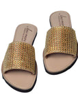 Love Wins Gold Slide Women's Sandals Deux Mains 