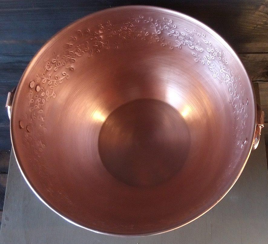 Copper Mixing Bowl with Hand-Engraved Leaves 11.8&quot; x 6&quot; mixing bowls Amoretti Brothers 