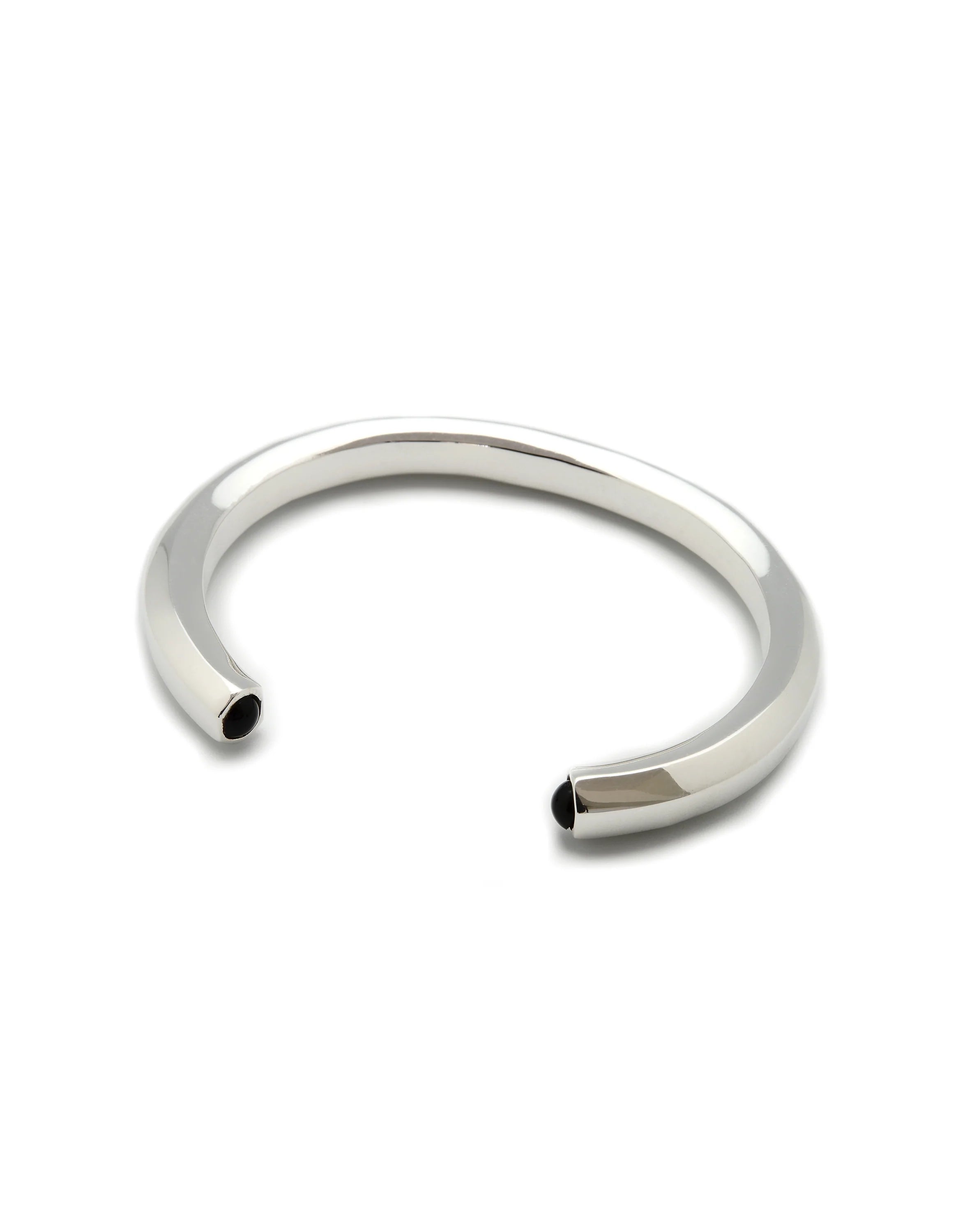 MECANIC CUFF FOR MEN ONYX AND SILVER-PLATED