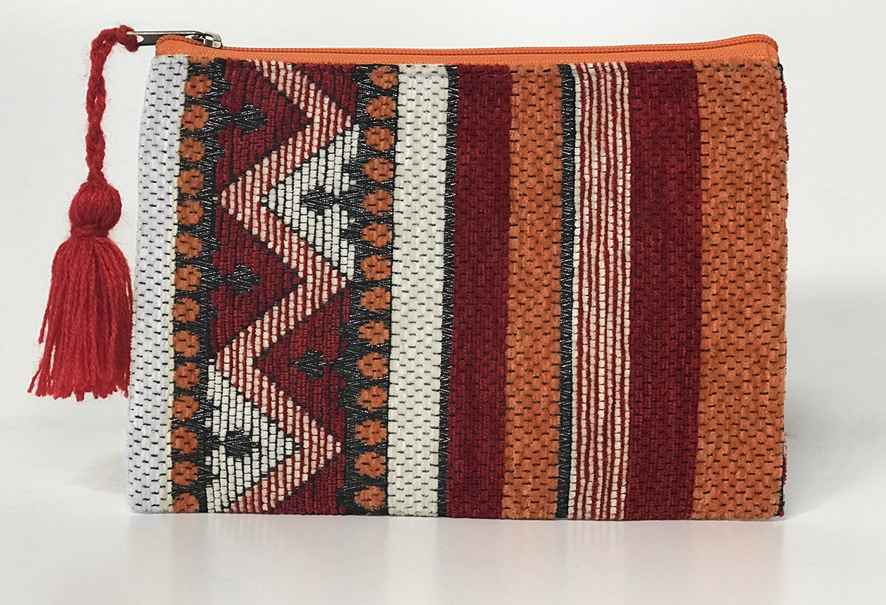 Cosmetic Bags-Flat Cosmetic Bags Verve Culture Red-Orange Flat 