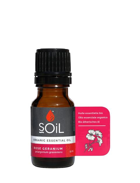 Organic Rose Geranium Essential Oil (Pelargoneum Graveolens) 10ml Essential Oil Soil Organic Aromatherapy 