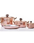 Copper Cookware Set of 7 Flower Lid Cookware Bundles Amoretti Brothers 