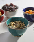 Moroccan Glazed Bowls with Berber Silver Trim Bowls Verve Culture 